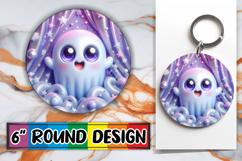 Radiant Circle Ornaments Design PNG, 3D Cute Ghost Product Image 1