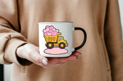 Glitter Dump Truck with Hearts PNG Product Image 5