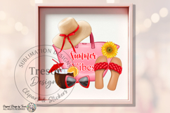 Red Summer Vibes Beach Tote Design -Tropical Vacation Style Product Image 8