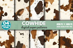 Cowhide Digital Paper Background PNG Product Image 1