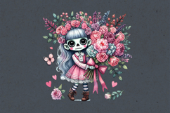 Watercolor Halloween Zombie Doll. PNG sublimation Product Image 2