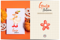 Goose Autumn Watercolor Clipart Sublimation Bundle Product Image 7