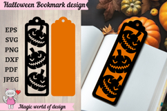 Halloween pumpkin Bookmarks SVG, Halloween Papercut Template Product Image 2
