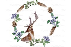 Forest watercolor wreath clipart | rustic, woodland #w69 Product Image 8