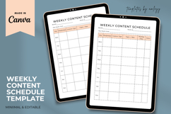 Weekly Content Schedule Template Editable Canva Social Media Product Image 1