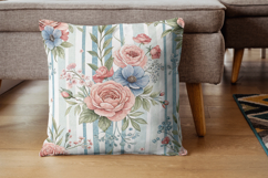 Grandmillennial Floral Seamless Digital Paper, Pink Blue Product Image 7