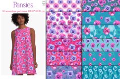 Pansies, violets. Floral seamless pattern Product Image 9