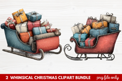 Whimsical Christmas Clipart | Cute Festive Holiday PNG Product Image 1