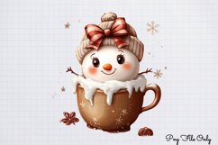 Christmas Cute-Snowman Clipart Bundle PNG Product Image 8