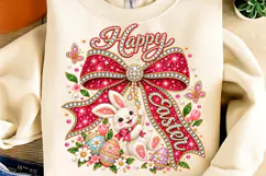 Rhinestone Easter Bow PNG, Easter Coquette Bow PNG, Bunny Product Image 2