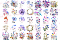 Dreamy Wildflowers Clipart, 59 Png Bundle Product Image 2