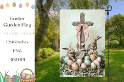 Easter Garden Flag, Easter Cross Garden Flag Sublimation Product Image 1