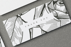 elegant wedding invitation card with roses flower line art Product Image 7