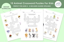 Preschool 10 Animal Crossword Activity Pages for Kids Product Image 1