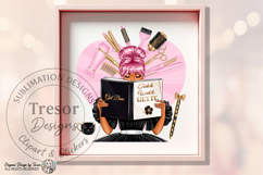 Hair Stylist Girl Boss PNG Pink Glam Salon Design Product Image 5