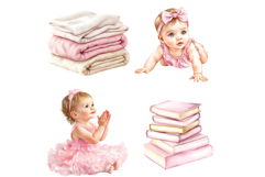 Pink baby girl clipart Product Image 2