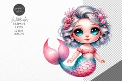 Mermaid clipart, Fantasy clipart, Nursery clipart Product Image 1