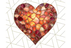 Stained Glass Heart PNG Clipart in Pastel and Bright Colors Product Image 3