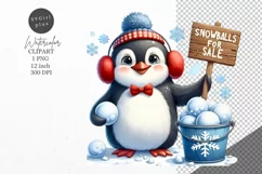 Christmas clipart, Penguin clipart, Christmas sublimation Product Image 1