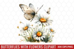 Butterflies With Flowers Clipart Product Image 1