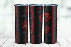 Embroidery Red Rose Floral Digital Paper Product Image 7