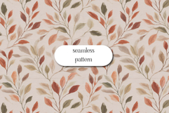 Autumn Leaves Seamless Pattern | Watercolor Botanical Print Product Image 1