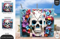 3D Scary Skull Tumbler Wrap | 3D Sublimation Wrap Design Product Image 1