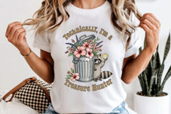 Treasure Hunter PNG - Cute Raccoon Png - Floral Sublimation Product Image 6