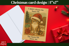 Vintage Christmas Cards Funny Cat Christmas Card Design Product Image 1
