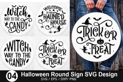 Halloween Round Sign SVG Design - Witch way to the candy Product Image 1