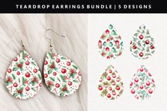 Christmas Teardrop Earring Sublimation PNG Design Product Image 1