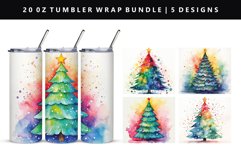 Watercolor 20oz Tumbler Wrap | Sublimation PNG Bundle Product Image 8