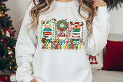 Silent Night Christmas Nurse PNG, Medical Christmas Shirt Product Image 3