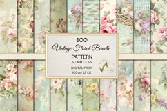 100 Vintage Floral Seamless Pattern Bundle, Shabby Papers Product Image 4