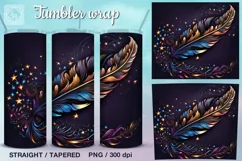 Magic feather Tumbler Sublimation, 20 oz Tumbler Wrap Product Image 2