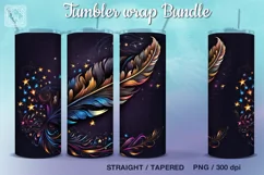 Magic feather Tumbler Sublimation, 20 oz Tumbler Wrap Product Image 1
