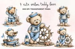 Cute Sailor Teddy Bear Clipart PNG Product Image 1