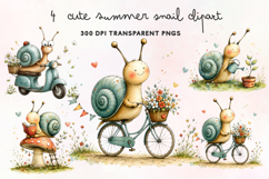 Cute Summer Snail Clipart PNG Product Image 1