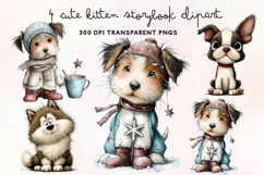 Cute Watercolor Dogs Clipart PNG Product Image 1