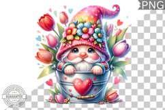 Spring Gnome Sublimation - Clipart PNG Design Product Image 1