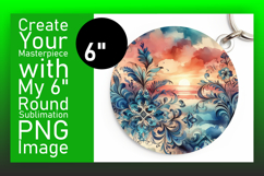Artistic Circle PNG Coaster Design , Watercolor Patter Product Image 1