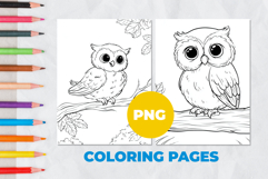 Owl in the forest Coloring Pages | Coloring book Product Image 1