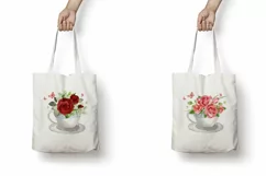 Watercolor illustration of flowers in a mug Product Image 3