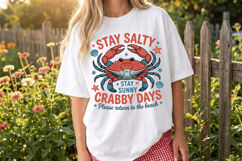 Stay salty stay sunny crabby days PNG sublimation |Beach &amp; S Product Image 4
