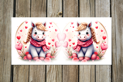 Valentine animals | cute horse mug sublimation design PL Product Image 3
