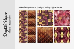 Burgundy Digital Papers | Floral Digital paper Product Image 1