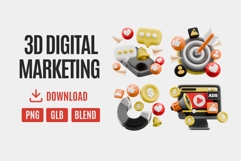 3D Digital Marketing Icon Pack 05 Product Image 1