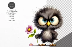 Bird clipart, Funny clipart, Flower clipart Product Image 1