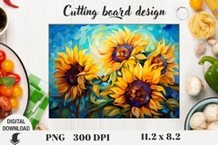 sunflower sublimation, stained glass, cutting board design Product Image 1