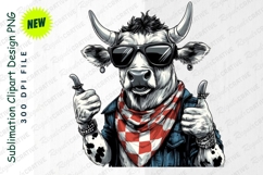 Cool Cow With Shades Thumbs Up Illustration Clipart Png Product Image 1